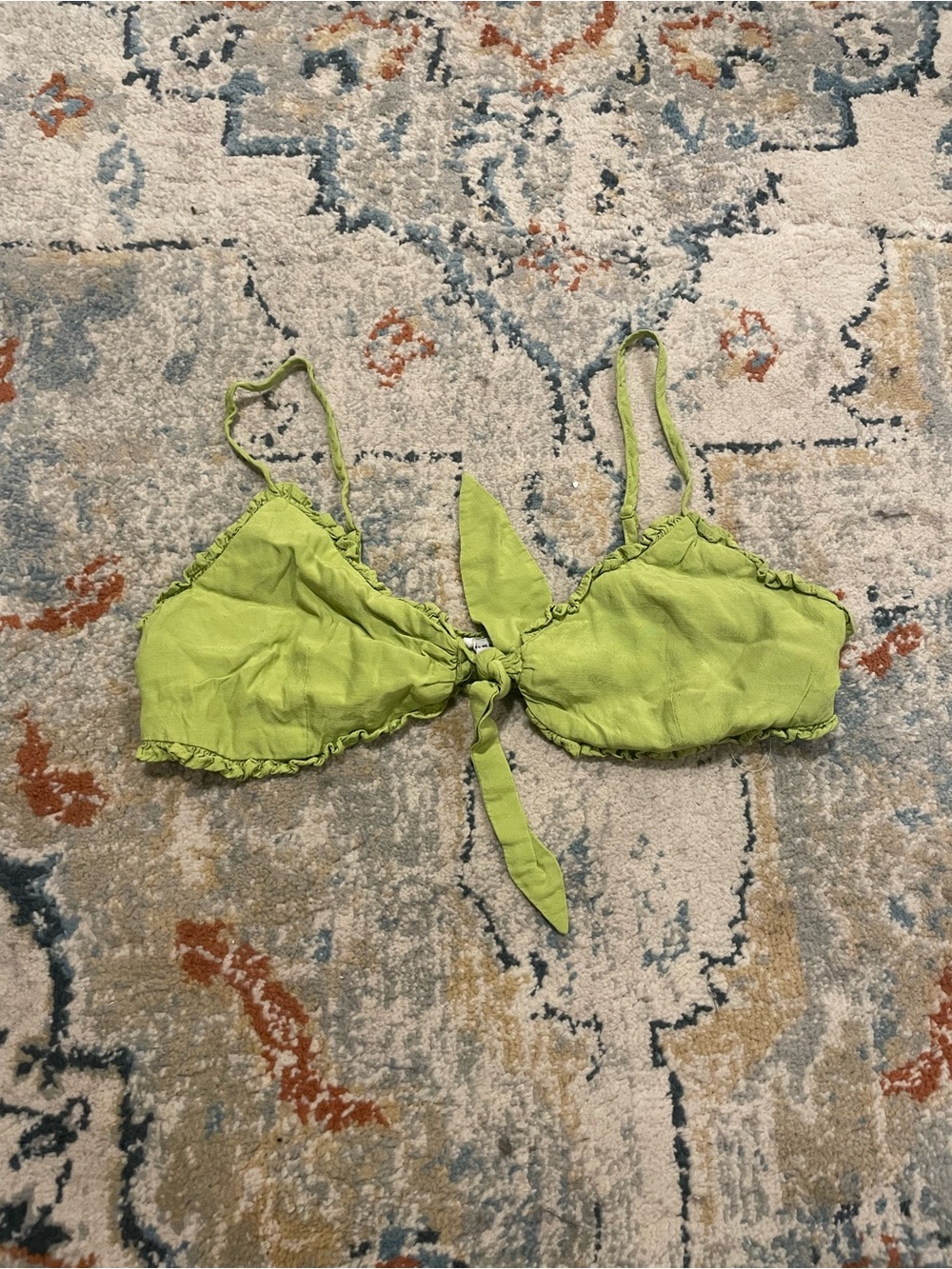 Linen Blend Tie-Front Top